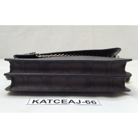 Coach Signature Black Leather Credit Card Wristlet Wallet - Picture 7 of 15